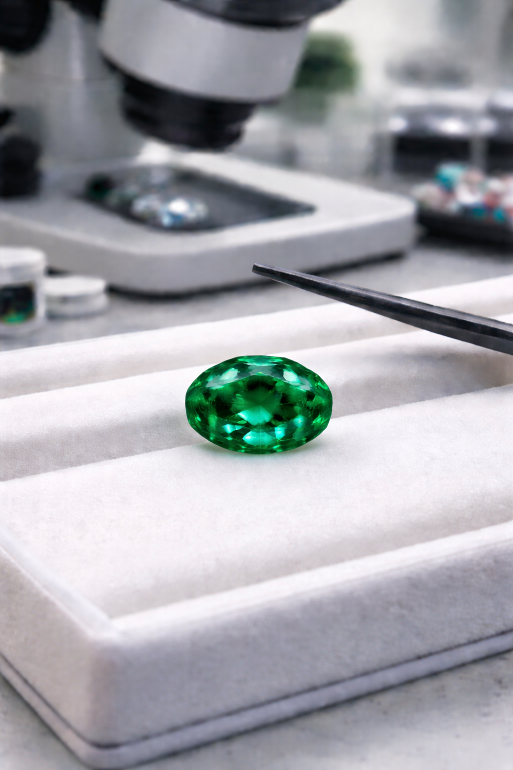 Oval Cut Lab Made Emerald