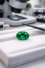 Oval Cut Lab Made Emerald