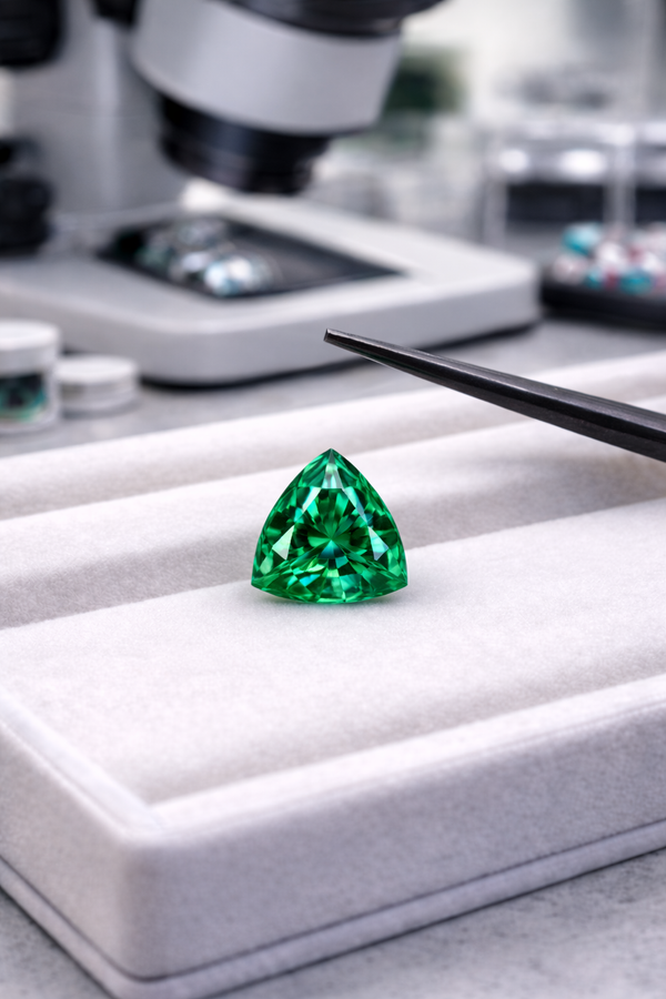 Trillion Cut Lab Grown Emerald 